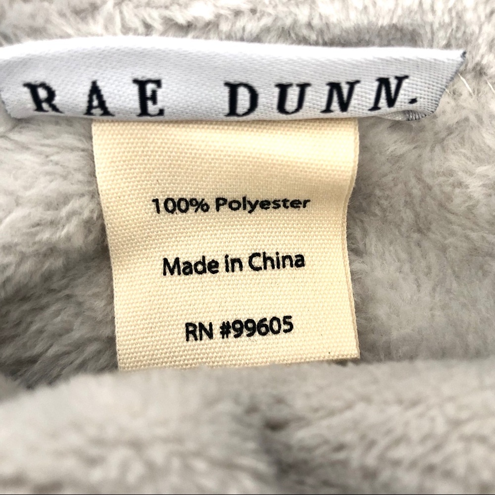 Rae Dunn Plush Throw RELAX Patch 50" x 60" Gray - Picture 8 of 8